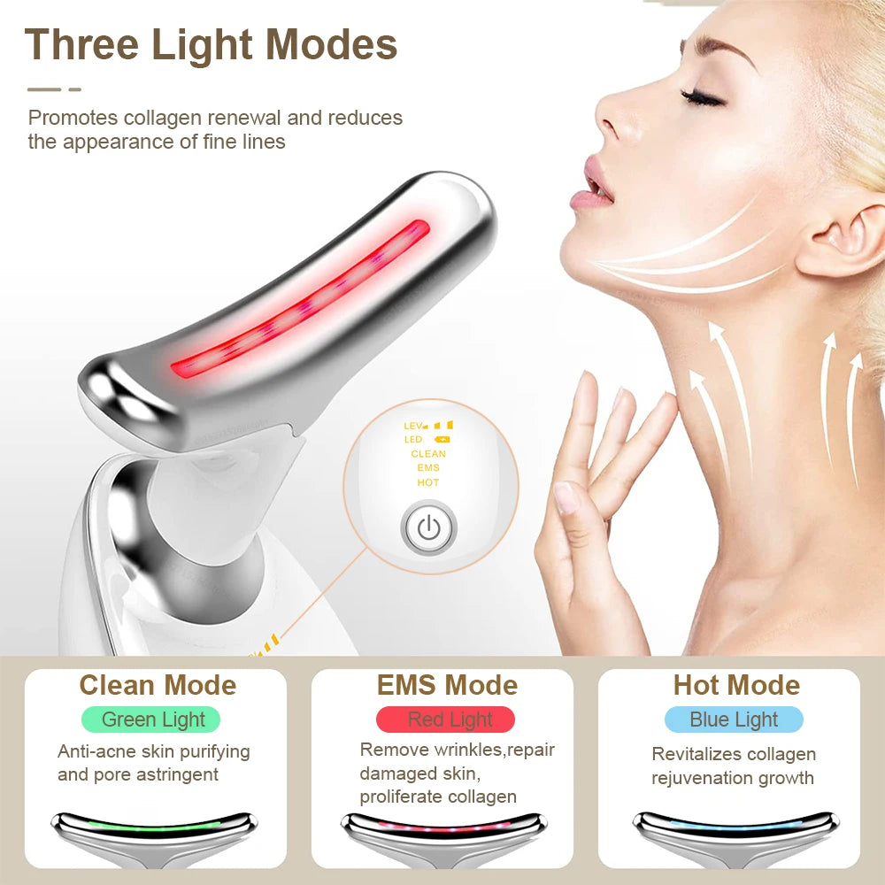 FACIAL MASSENGER - LED LIGHT THERAPY (3 COLORS)